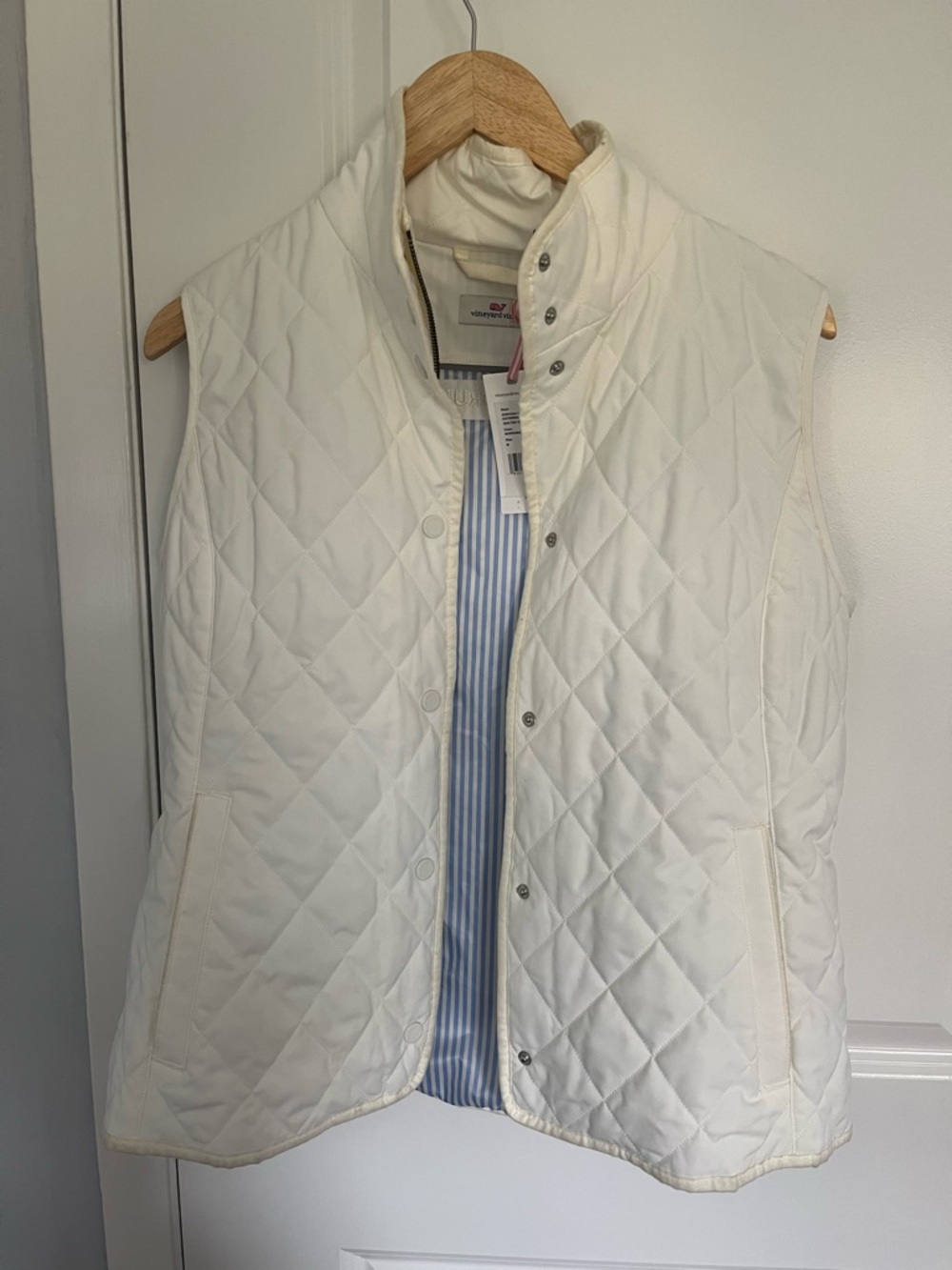 Vineyard Vines Quilted Cream Vest